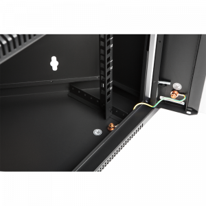 Шкаф настенный угловой глубиной 430мм, стеклянная дверь, черный